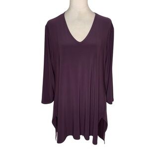 Clara Sun Woo Deep Purple Long Sleeve Top